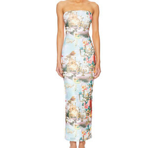 NEW Superdown x Revolve Harmony Strapless Maxi Dress Size XSmall Whimsy